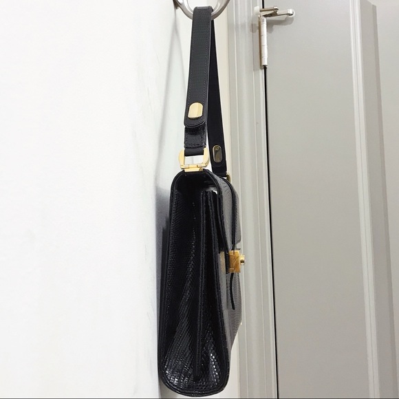 Mark Cross Lizard Leather Jumbo Flap Shoulder Bag - Picture 4 of 11